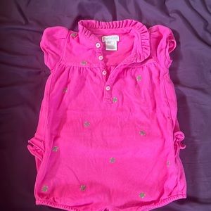 Ralph Lauren 9 Month, Pink Romper with Green Sea Turtles